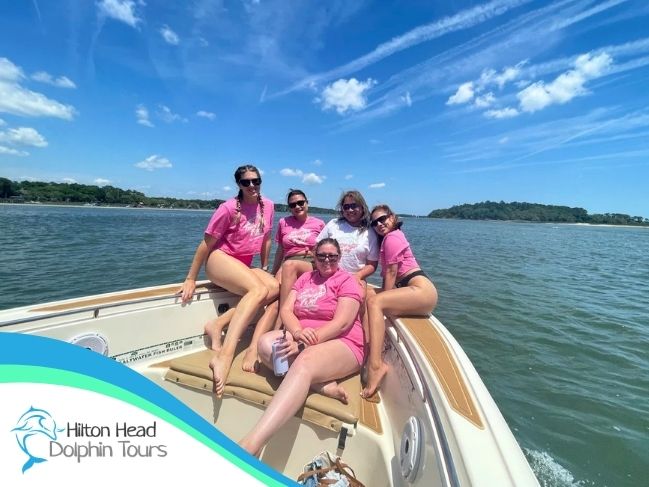 Hilton Head bachelorette party group on a private boat