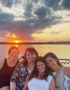 Hilton Head Sunset Cruise Group of Women Celebrating
